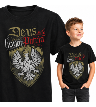 Koszulka dziecięca Patriotyczna  DEUS HONOR PATRIE 2